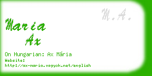 maria ax business card
